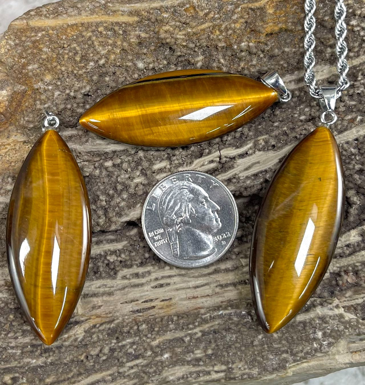 Gemstone Marquise Shape, Pendant, 20x50mm (1pc)-2