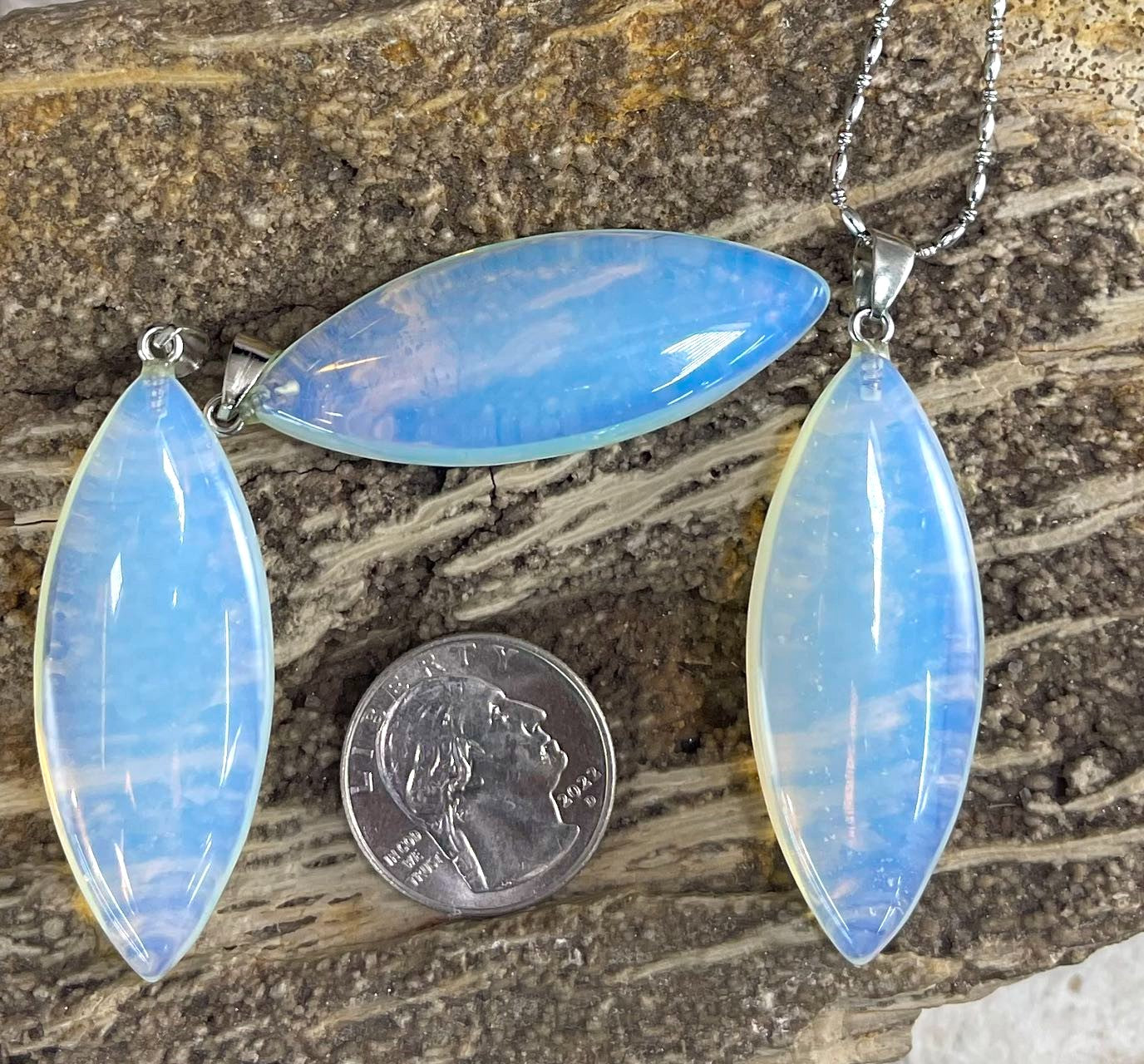 Gemstone Marquise Shape, Pendant, 20x50mm (1pc)-7