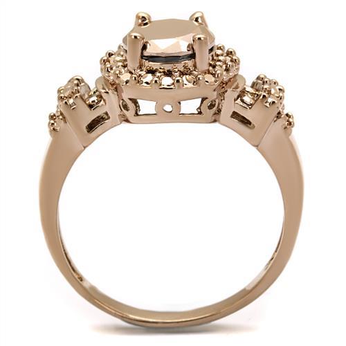 3W1193 - IP Rose Gold(Ion Plating) Brass Ring with AAA Grade CZ in Metallic Light Gold-2
