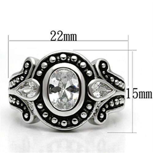 3W056 - Rhodium Brass Ring with AAA Grade CZ in Clear-1