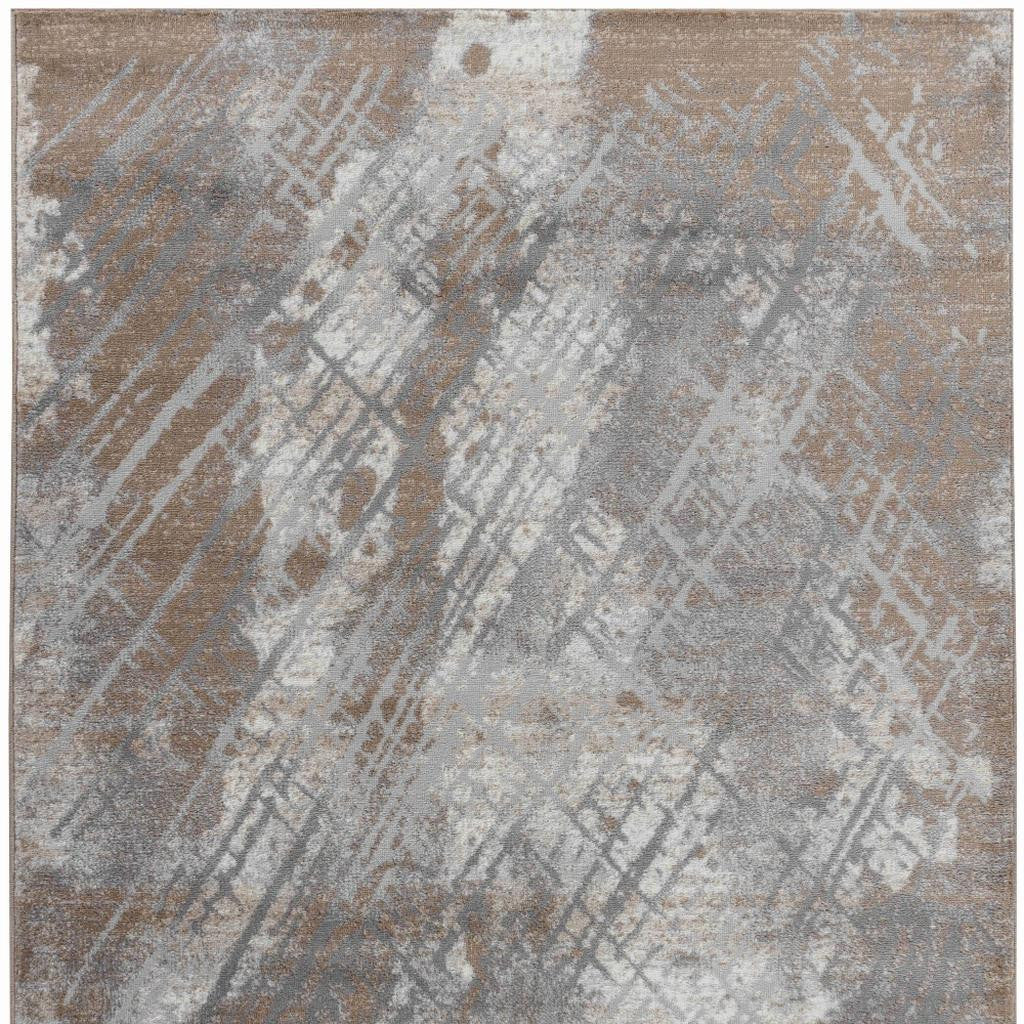 7' X 10' Brown Abstract Area Rug-6