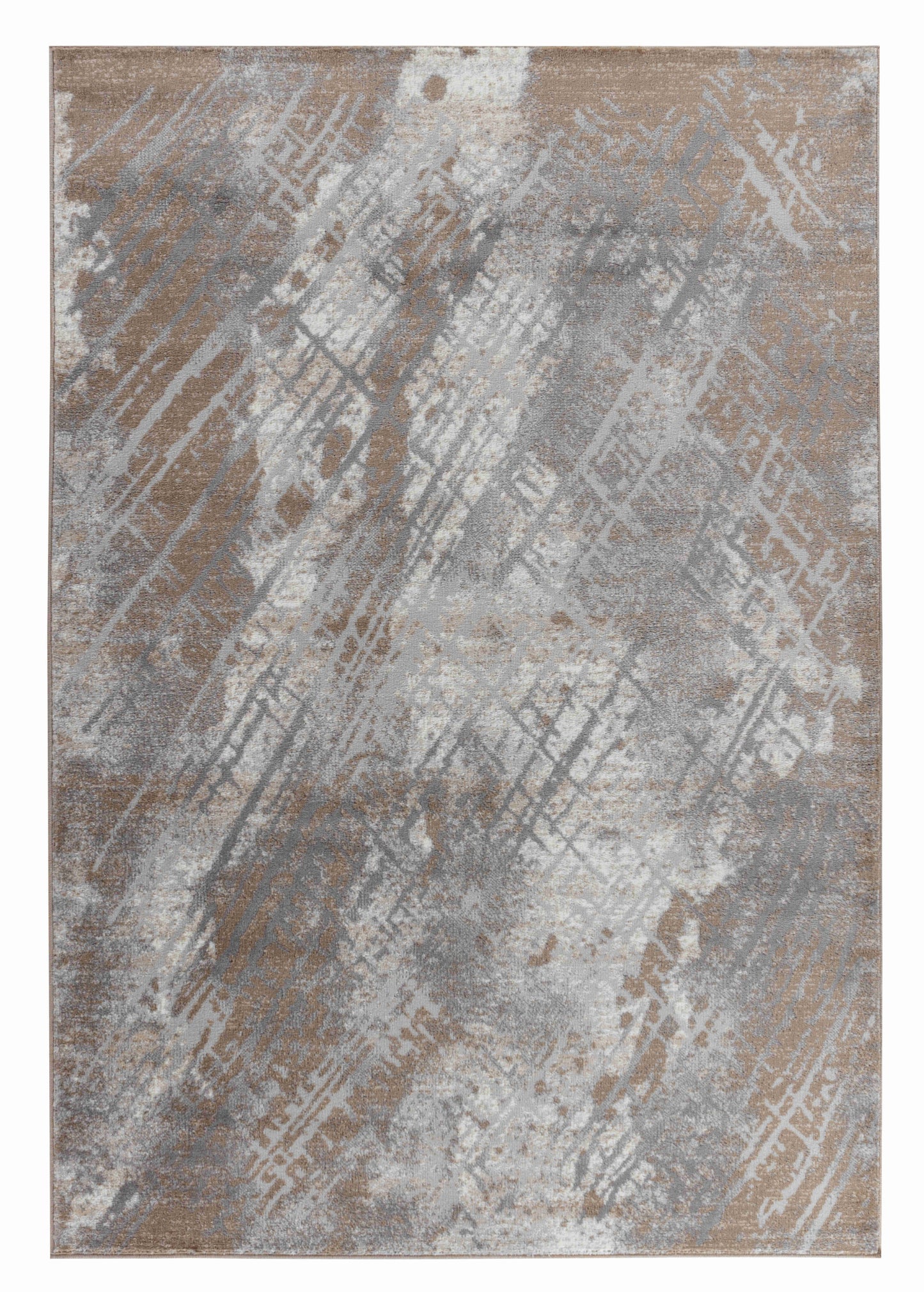 7' X 10' Brown Abstract Area Rug-1
