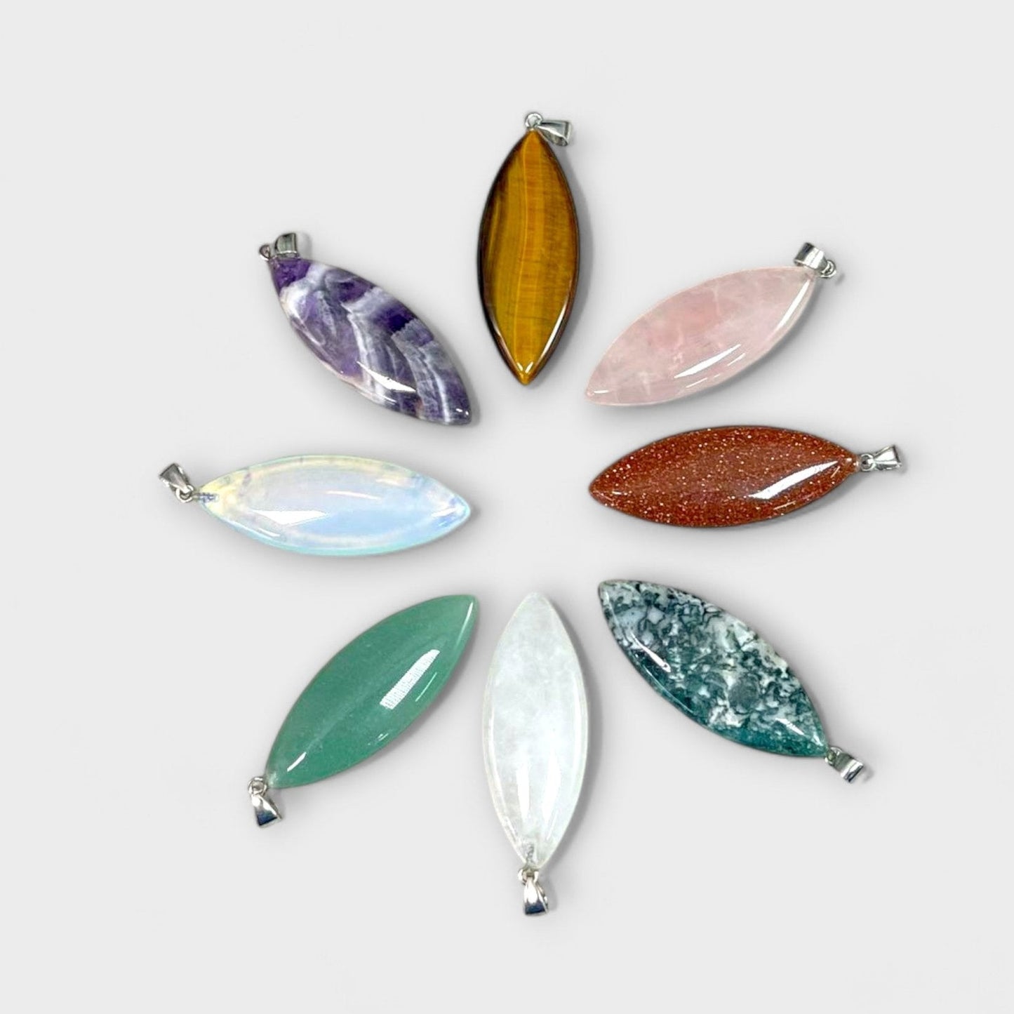 Gemstone Marquise Shape, Pendant, 20x50mm (1pc)-0