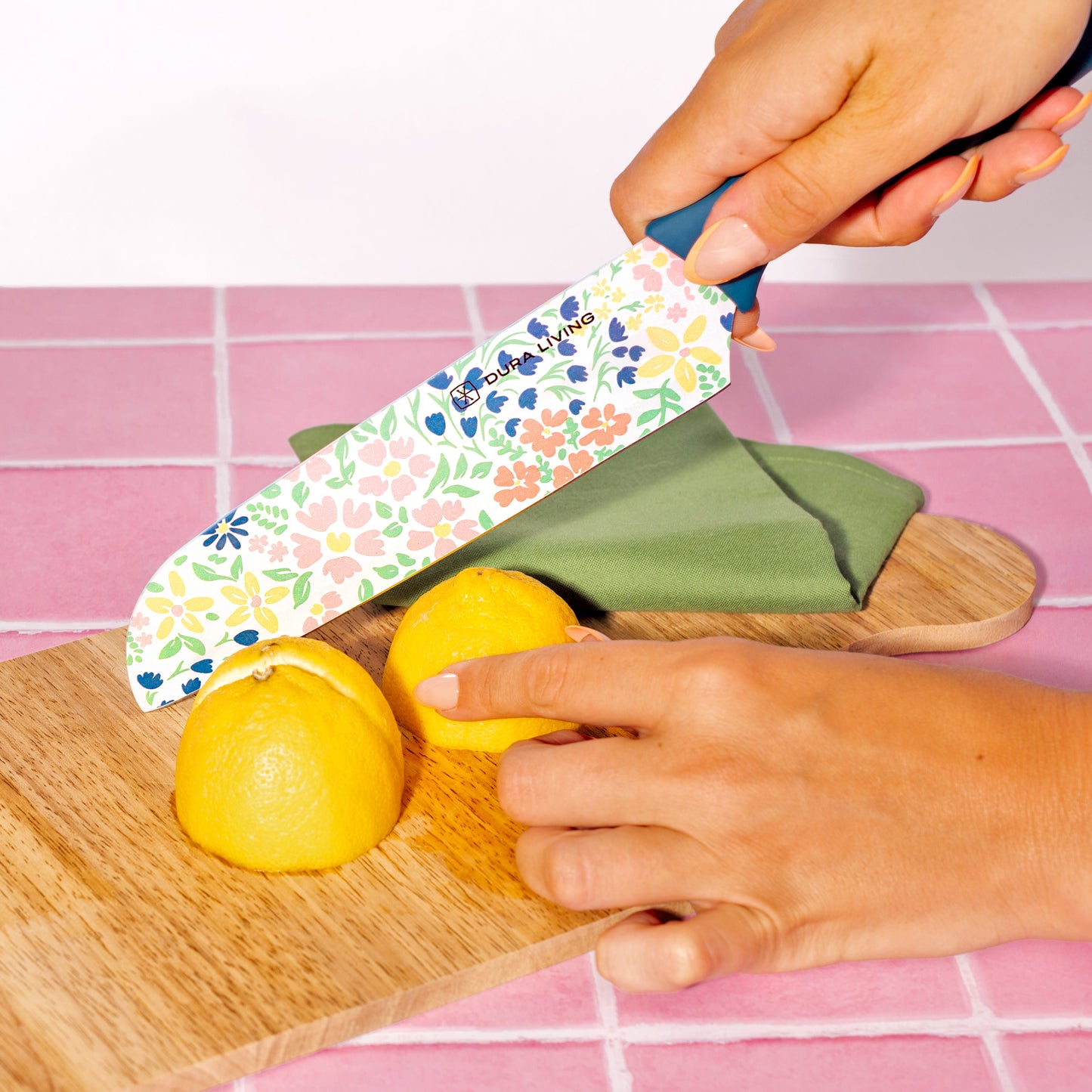 3-Piece Printed Kitchen Knife Set-Floral-2
