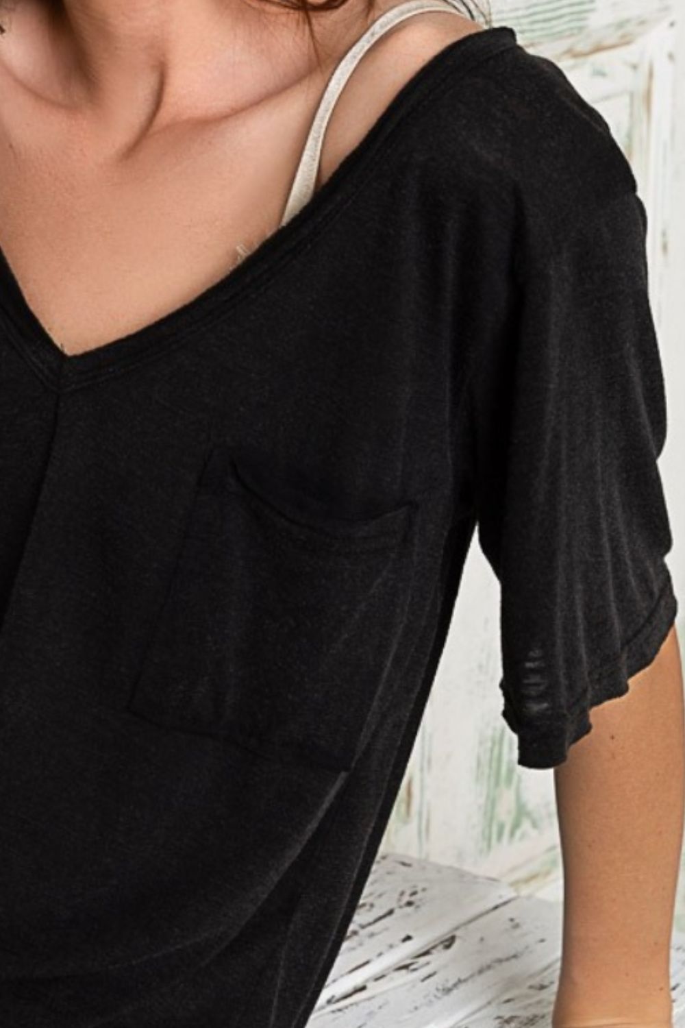 POL V-Neck Short Sleeve T-Shirt-2