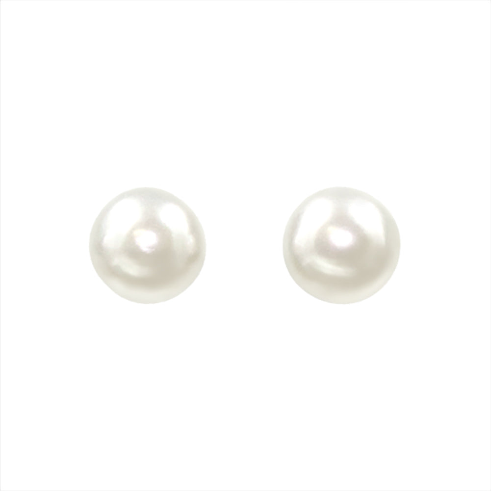 #9585E - 4mm Simulated White Pearl Earring - Post-0