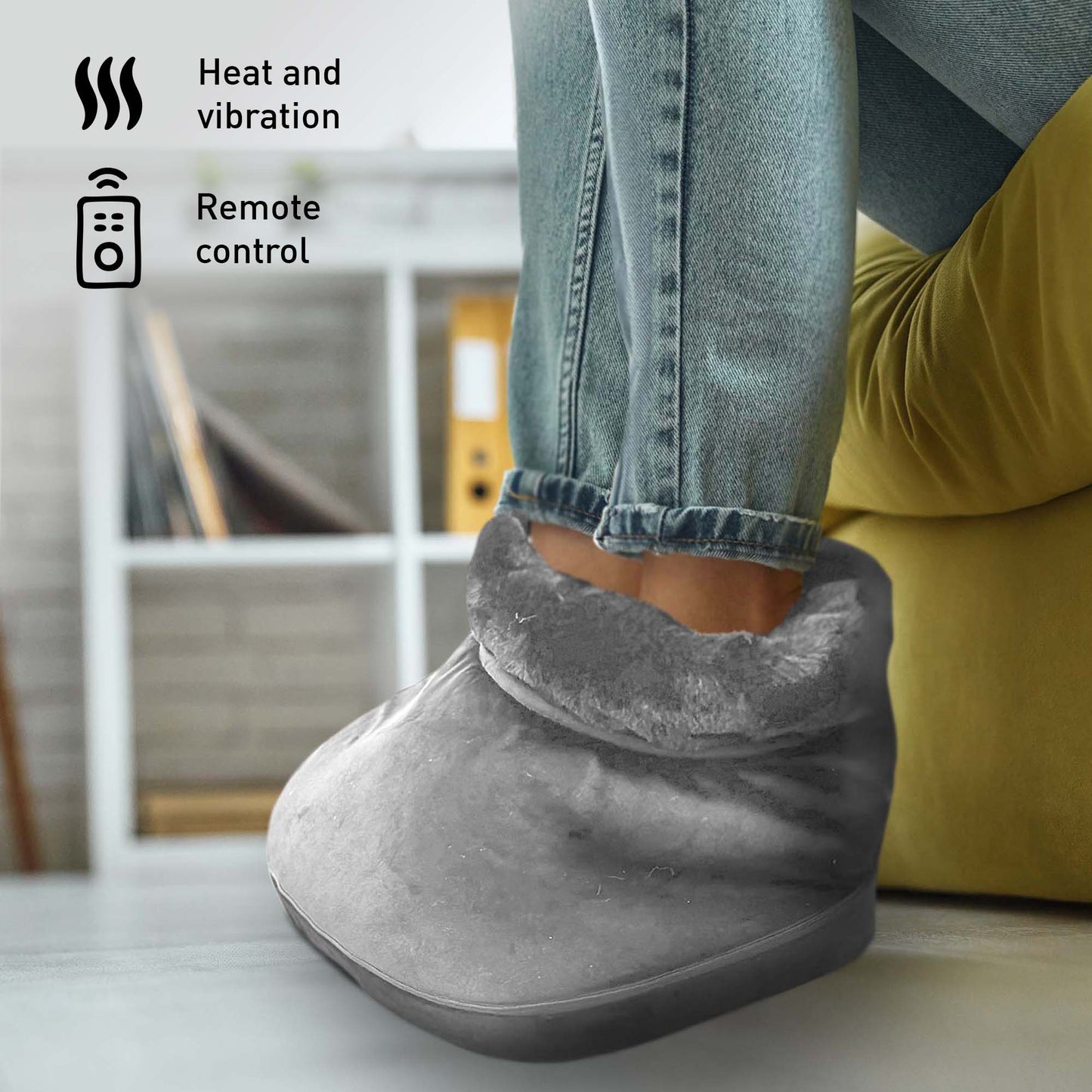Weekend Wellness Bundle: Palm Massage Glove, Heated Foot Massager, Coconut Oil & Exfoliating Bath Glove-3