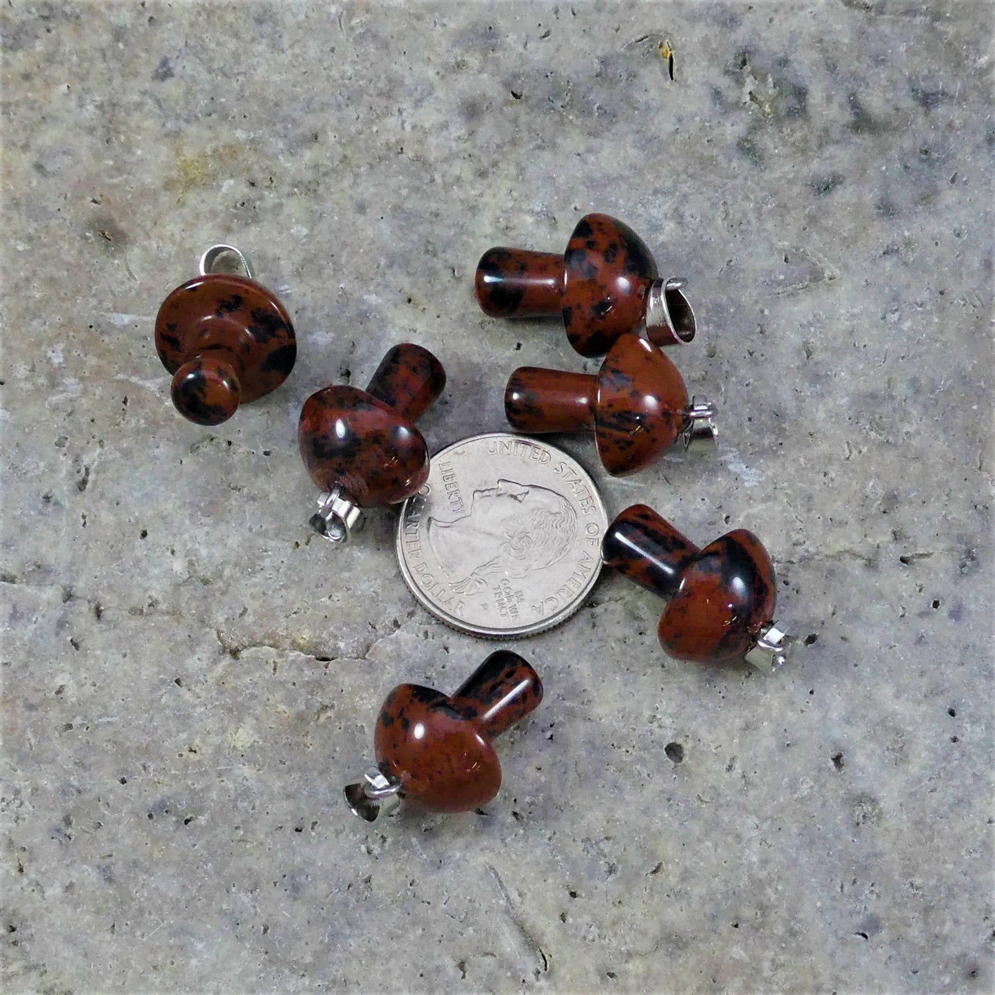 Mahogany Obsidian 16x21mm Mushroom Pendant-1