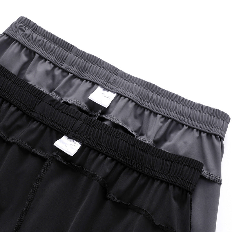 Ice Silk Pants Men's Summer Thin Men's Casual Pants Breathable Leg Loose High Elastic Quick-drying Air-conditioning Sports Pants