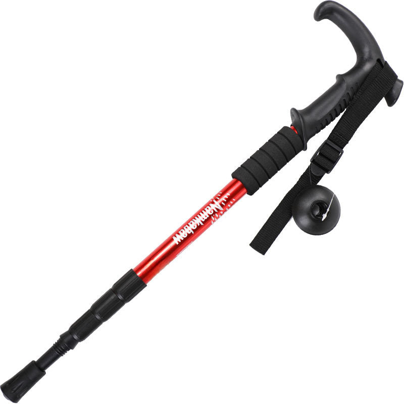 Outdoor Travel Hiking Stick Retractable Mountain Climbing Cane For The Elderly Aluminum Alloy Hiking Stick Crutch Cane