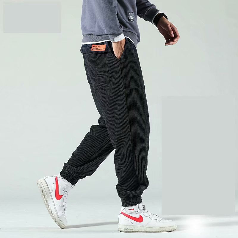 Corduroy Pants Men's Loose Straight Large Size Oversize Autumn And Winter Ins Tide Brand Thickened Casual Trousers