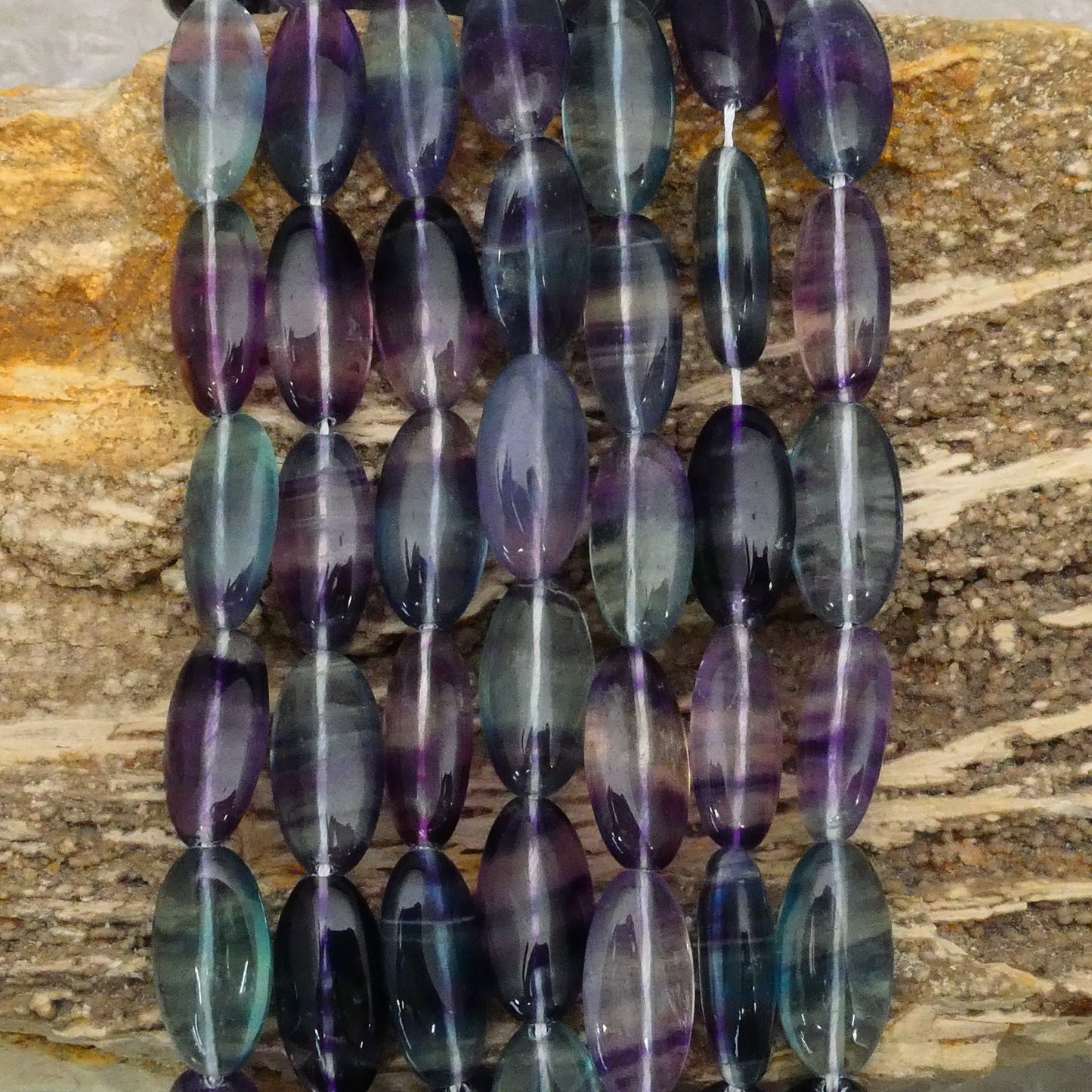 Rainbow Fluorite Oval Strands-2