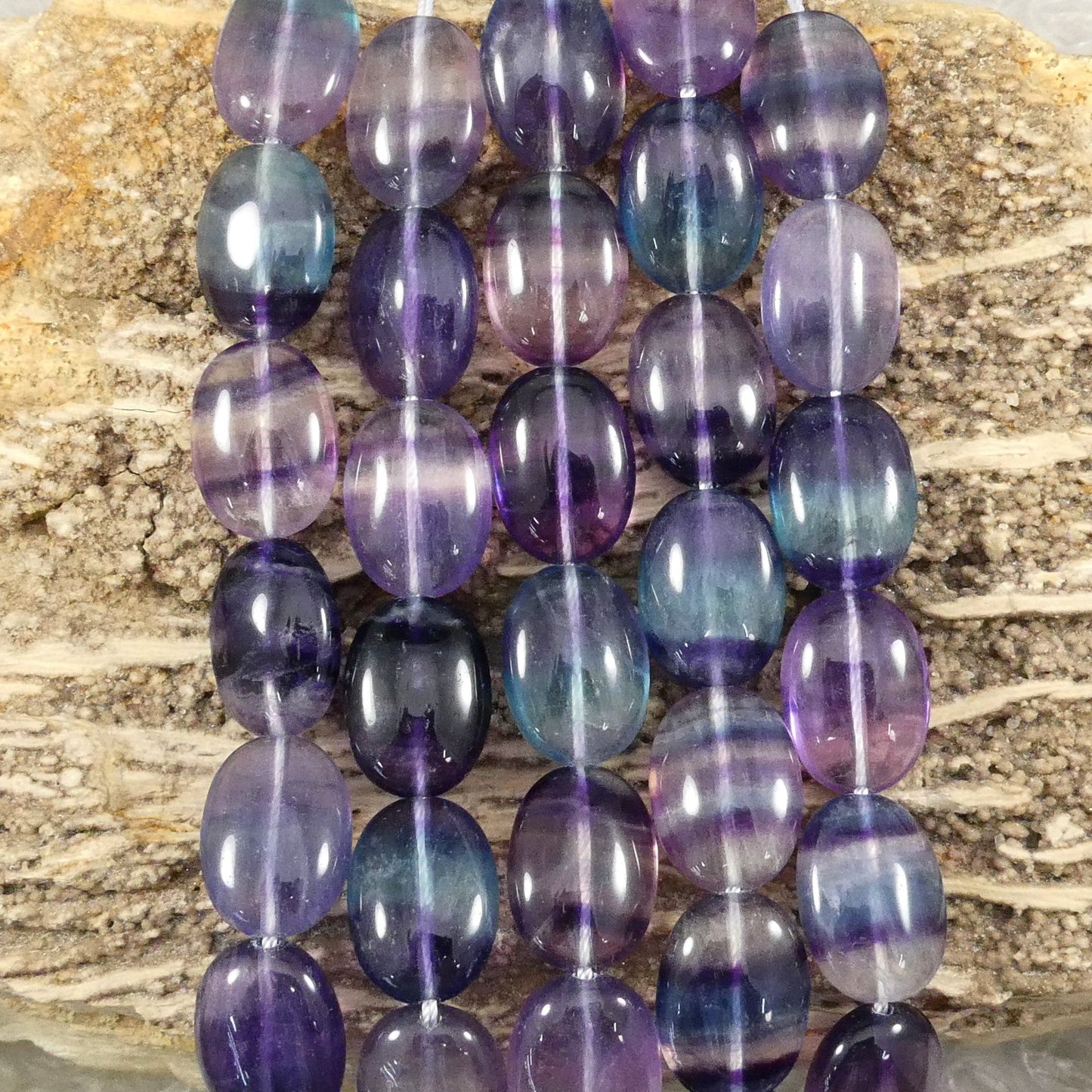 Rainbow Fluorite Oval Strands-3