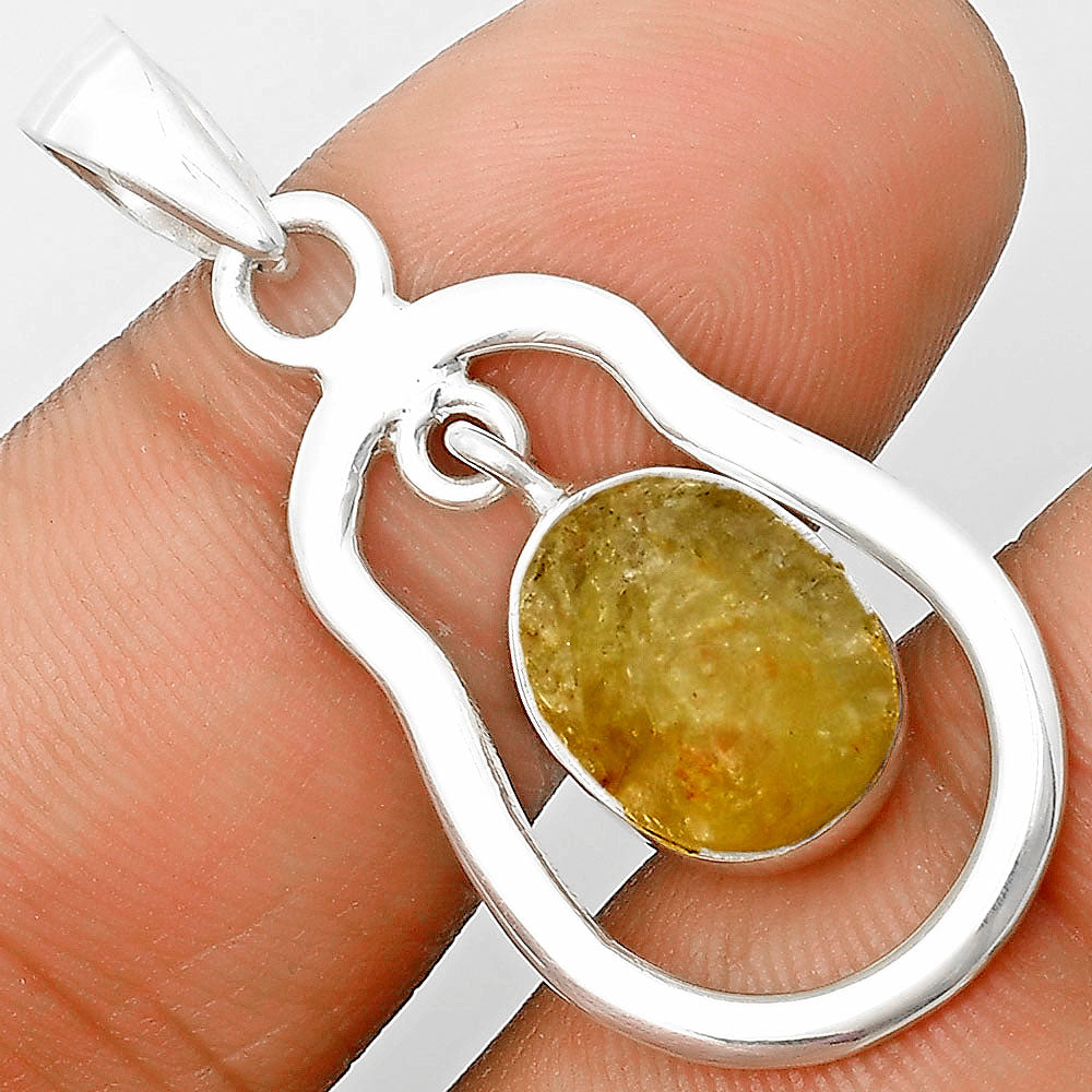 Natural Yellow Scapolite Rough Pendant P-1171 SDP135961-0