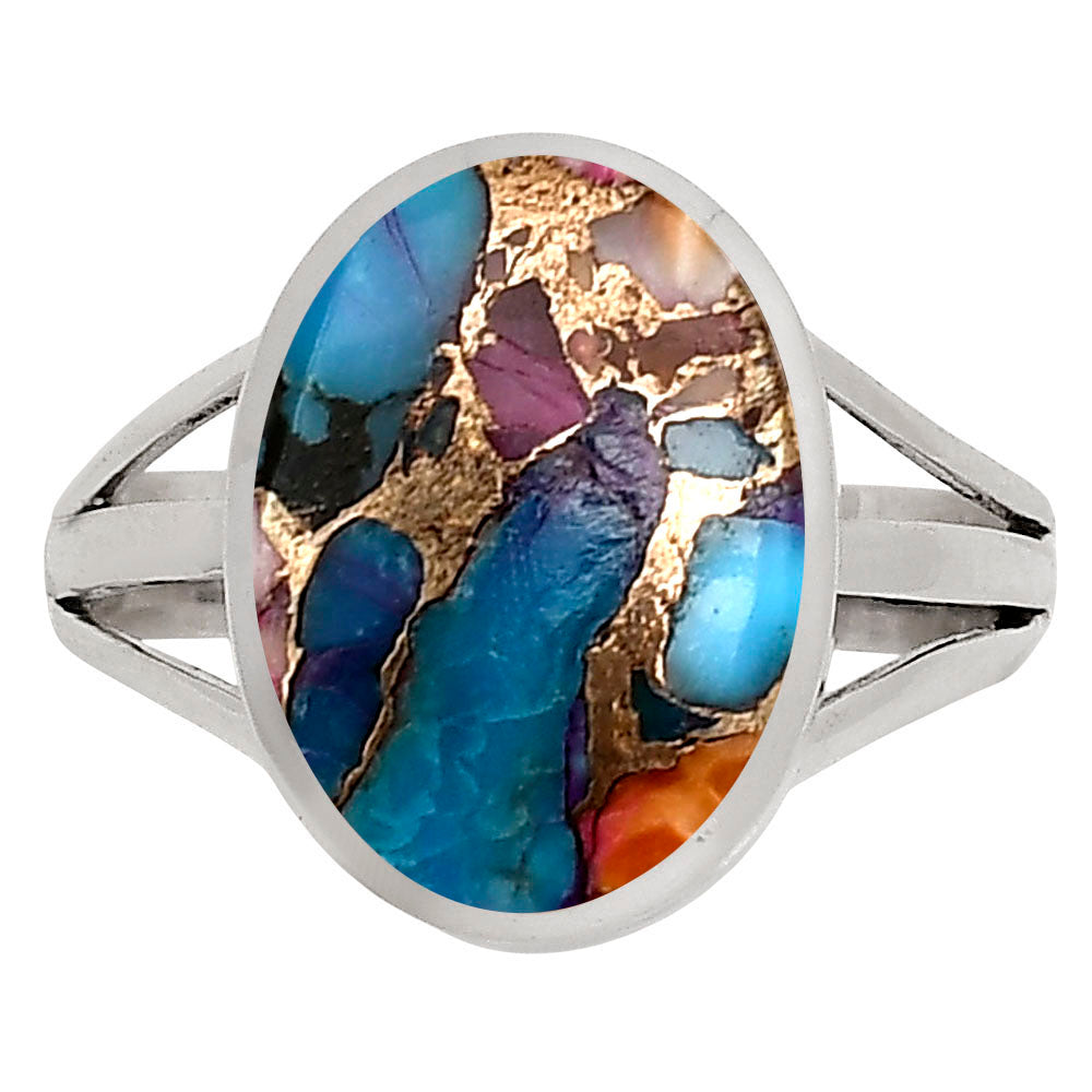 Kingman Purple Dahlia Turquoise Ring size-7 R-1006 SDR250034-0