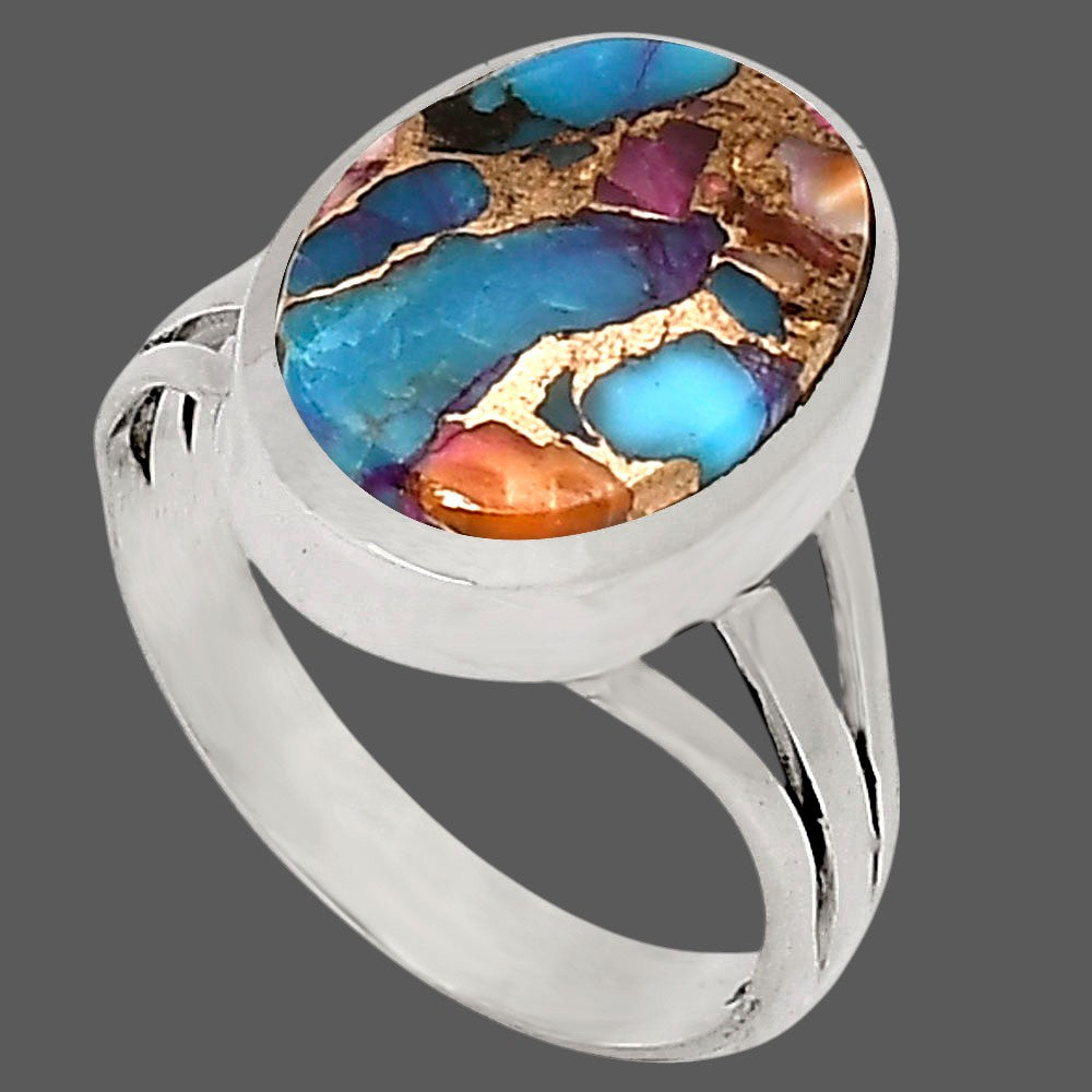 Kingman Purple Dahlia Turquoise Ring size-7 R-1006 SDR250034-1