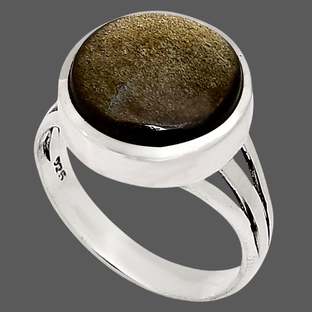Silver Obsidian Ring size-8 R-1006 SDR250074-1