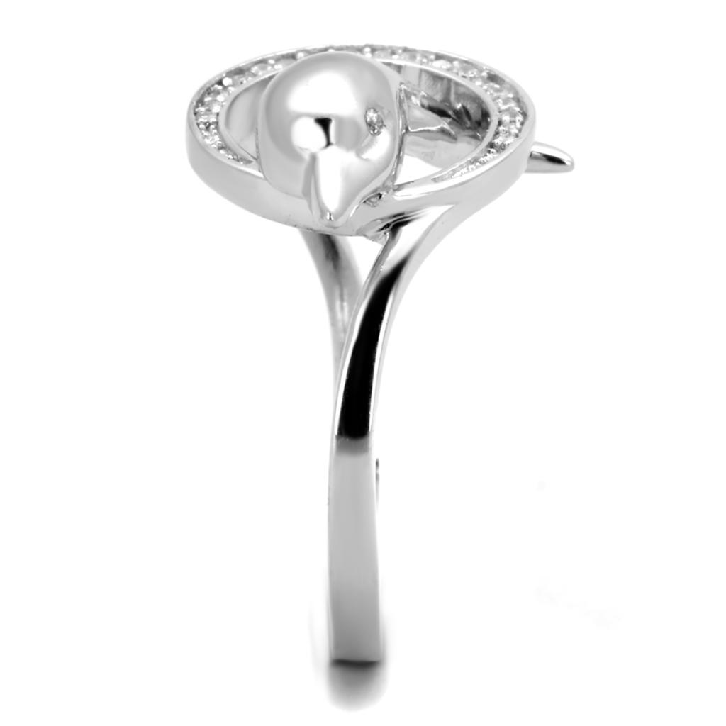 TS343 - Rhodium 925 Sterling Silver Ring with AAA Grade CZ in Clear-3