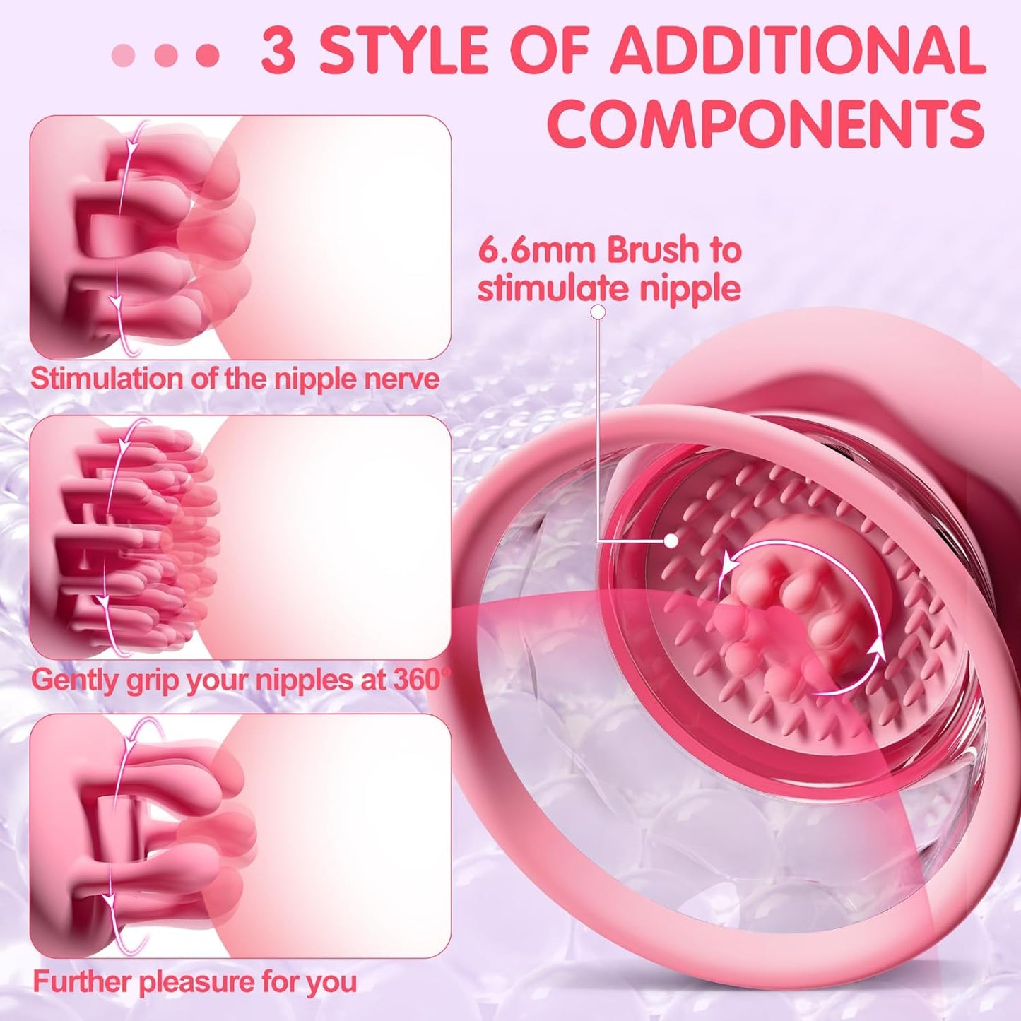 TwistSuction 3-in-1 Nipple Suction Vibrator with Rotating Brush Heads-2