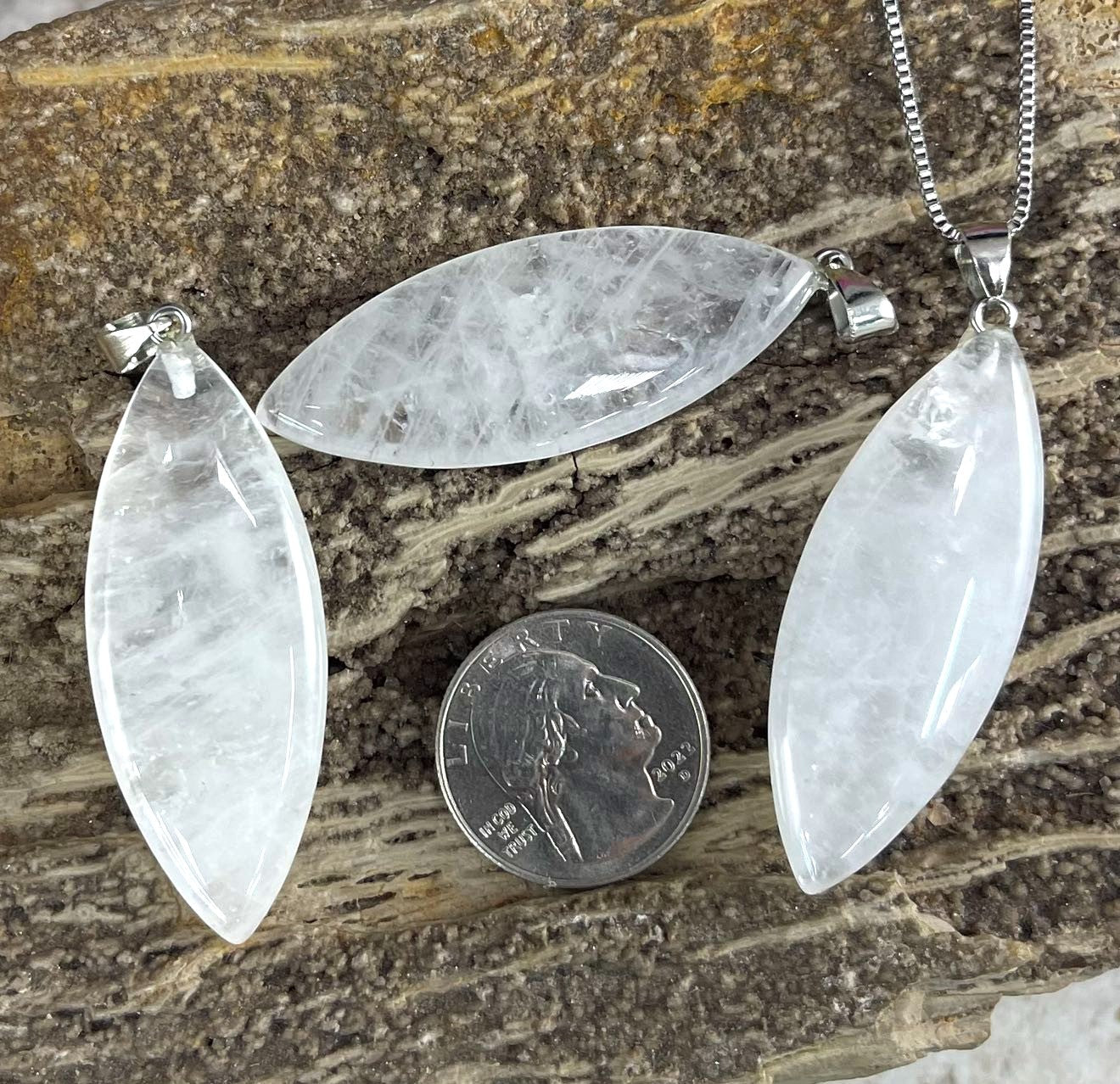 Gemstone Marquise Shape, Pendant, 20x50mm (1pc)-5