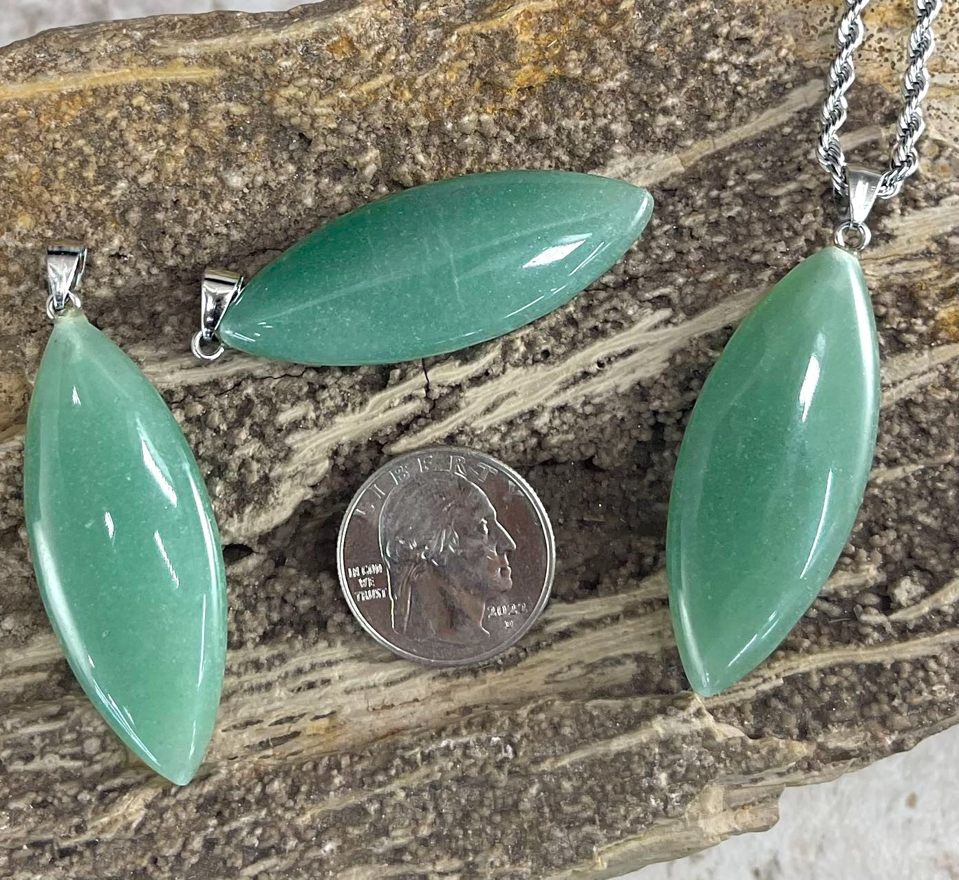 Gemstone Marquise Shape, Pendant, 20x50mm (1pc)-6