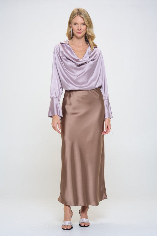 Silky Satin Maxi Skirt-4