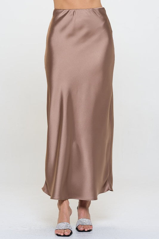 Silky Satin Maxi Skirt-0
