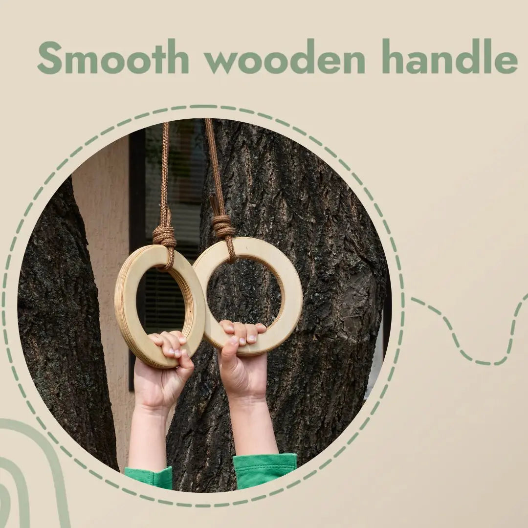 Wooden gymnastic rings for kids-4