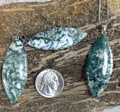 Gemstone Marquise Shape, Pendant, 20x50mm (1pc)-3