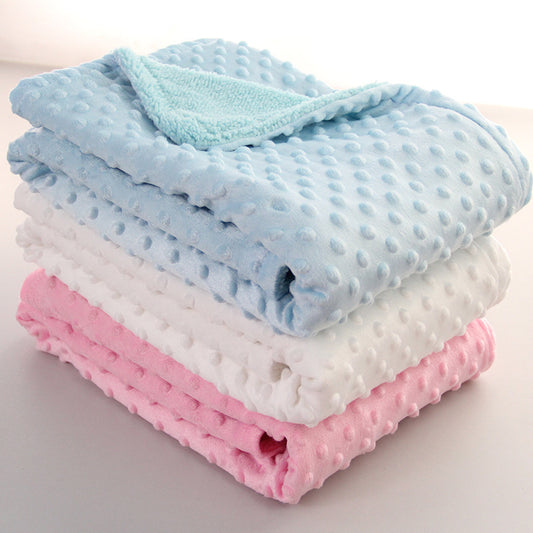 Pressed Foam Velvet Double-layer Blankets, Baby Blankets, Children&#039;s Blankets, Baby Blankets, Peas Fleece Blankets, Car Blankets, Blankets
