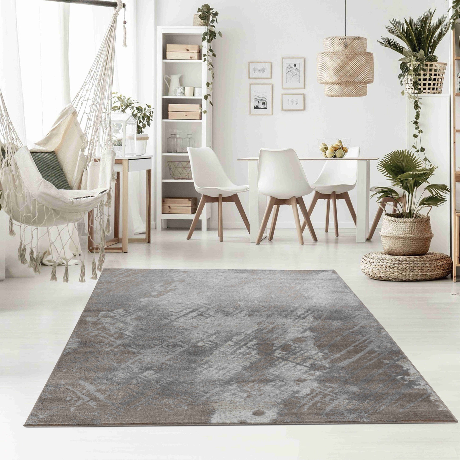 7' X 10' Brown Abstract Area Rug-7