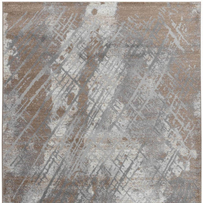 7' X 10' Brown Abstract Area Rug-6