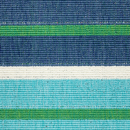 5' X 8' Blue and Green Geometric Stain Resistant Indoor Outdoor Area Rug-3