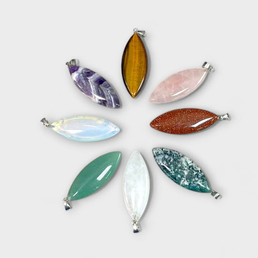 Gemstone Marquise Shape, Pendant, 20x50mm (1pc)-0