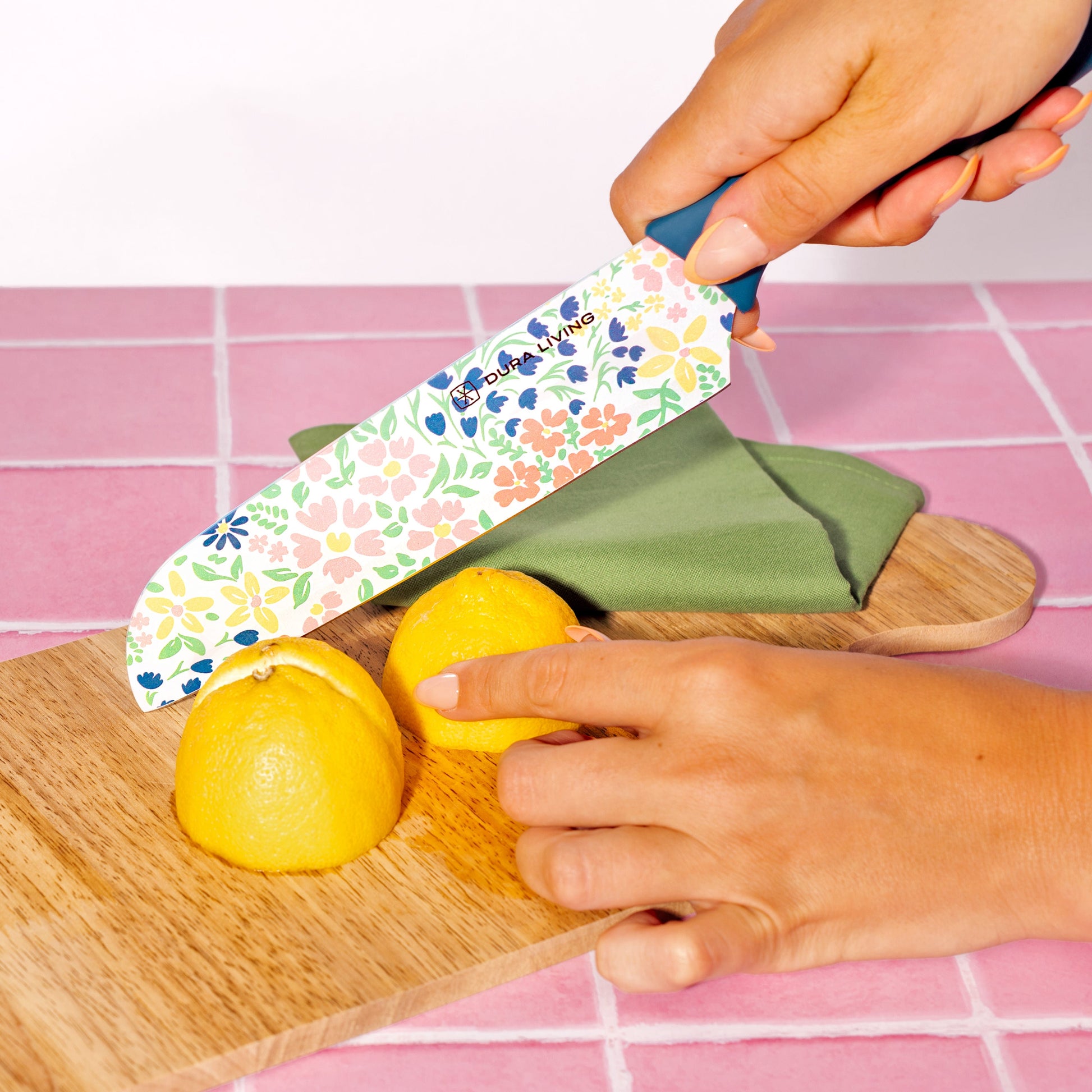 3-Piece Printed Kitchen Knife Set-Floral-2