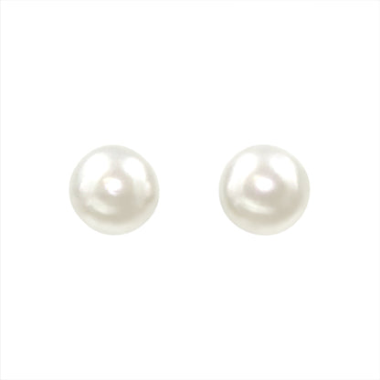 #9585E - 4mm Simulated White Pearl Earring - Post-0