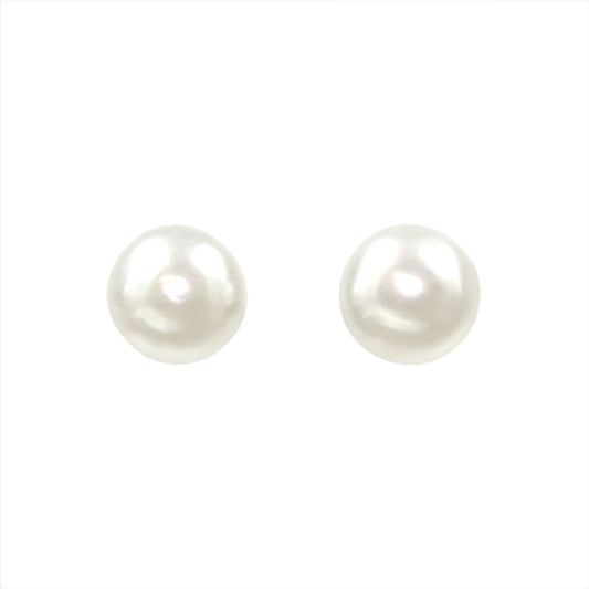 #9585E - 4mm Simulated White Pearl Earring - Post-0