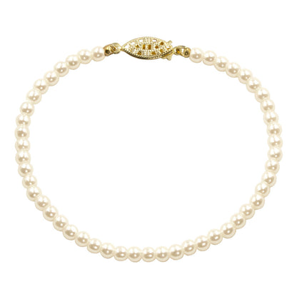 #9586-8 - 4mm Simulated Ivory Pearl Bracelet - 8"-0