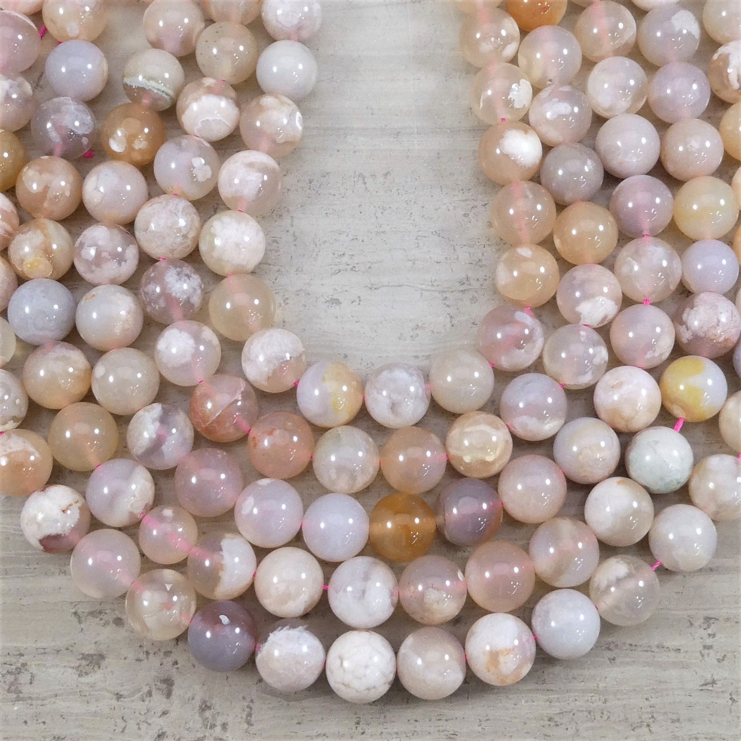 Cherry Blossom Agate, Sakura Agate, Flower Agate Round-3