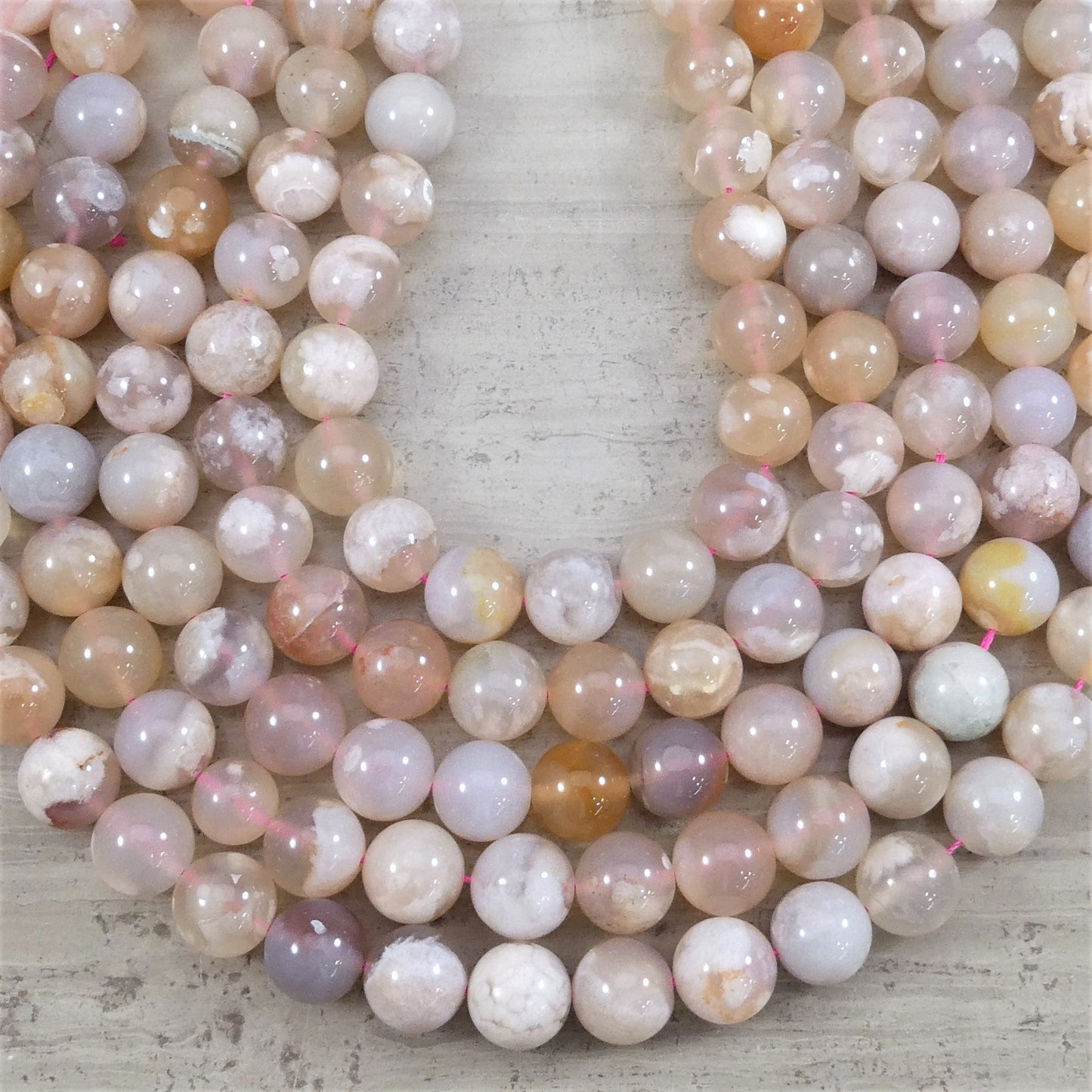 Cherry Blossom Agate, Sakura Agate, Flower Agate Round-4
