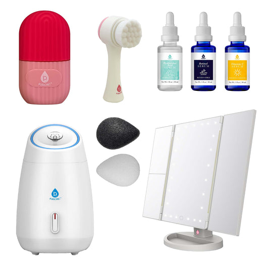 Ultimate Skincare & Beauty Bundle – Pursonic Facial Steamer, Tri-Fold Vanity Mirror, Anti-Aging Serum Set & More!-0
