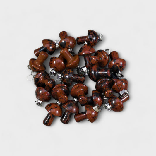 Mahogany Obsidian 16x21mm Mushroom Pendant-0