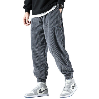 Corduroy Pants Men&#039;s Loose Straight Large Size Oversize Autumn And Winter Ins Tide Brand Thickened Casual Trousers