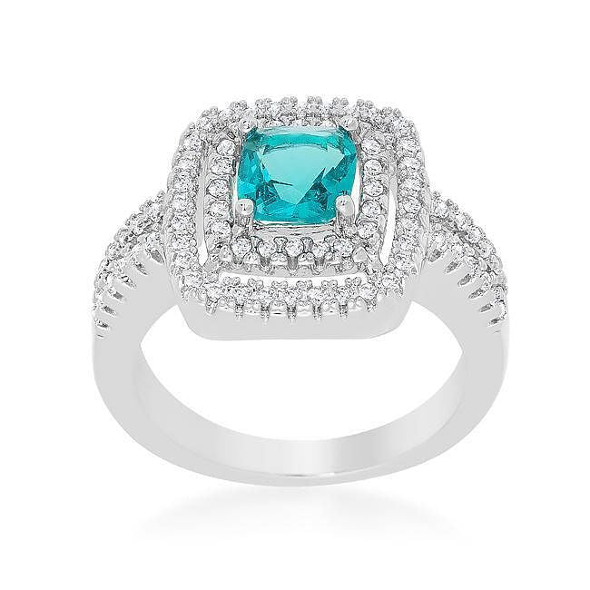 Micro-Pave Aqua Vintage Ring-0