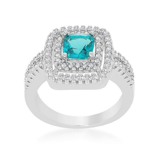 Micro-Pave Aqua Vintage Ring-0