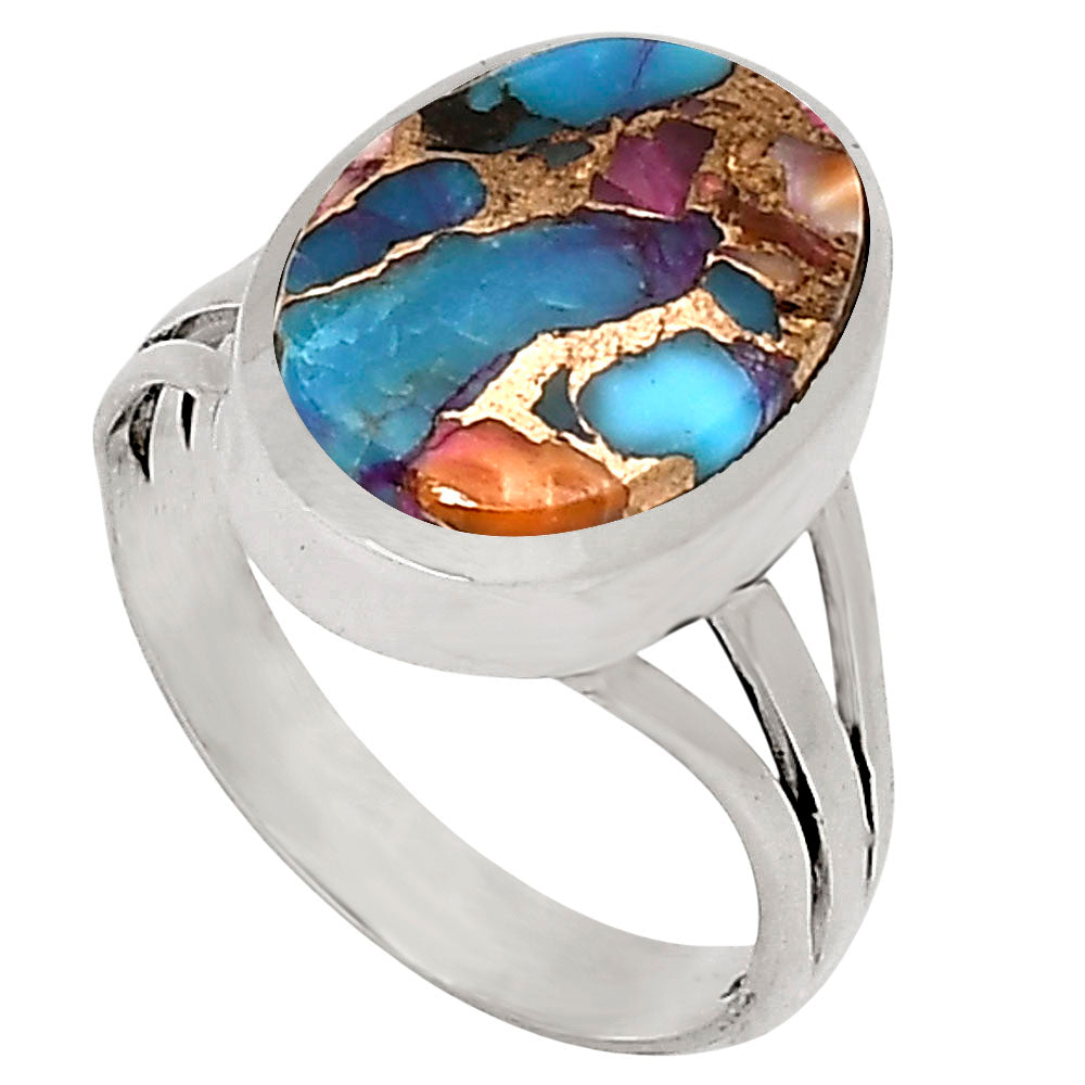 Kingman Purple Dahlia Turquoise Ring size-7 R-1006 SDR250034-2