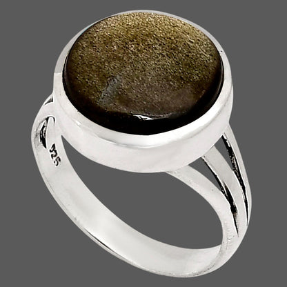 Silver Obsidian Ring size-8 R-1006 SDR250074-1