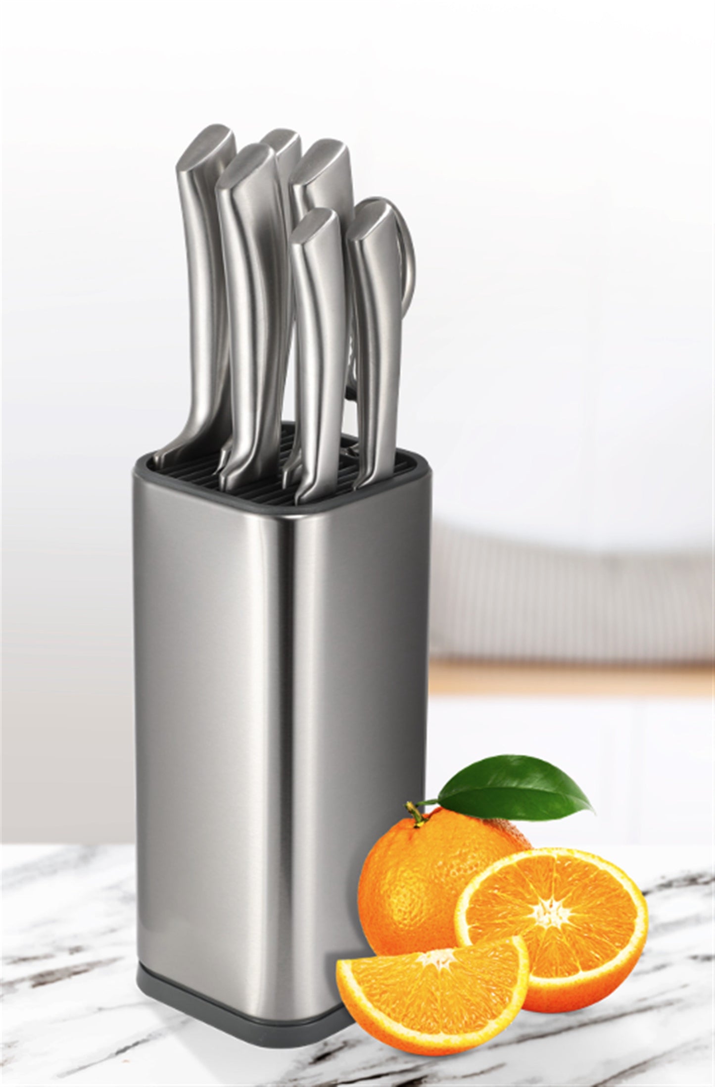 Universal Knife Block Holder, Silver-3
