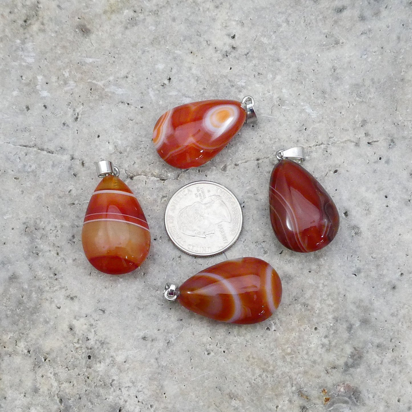 Carnelian 18x30mm Teardrop Pendant-1