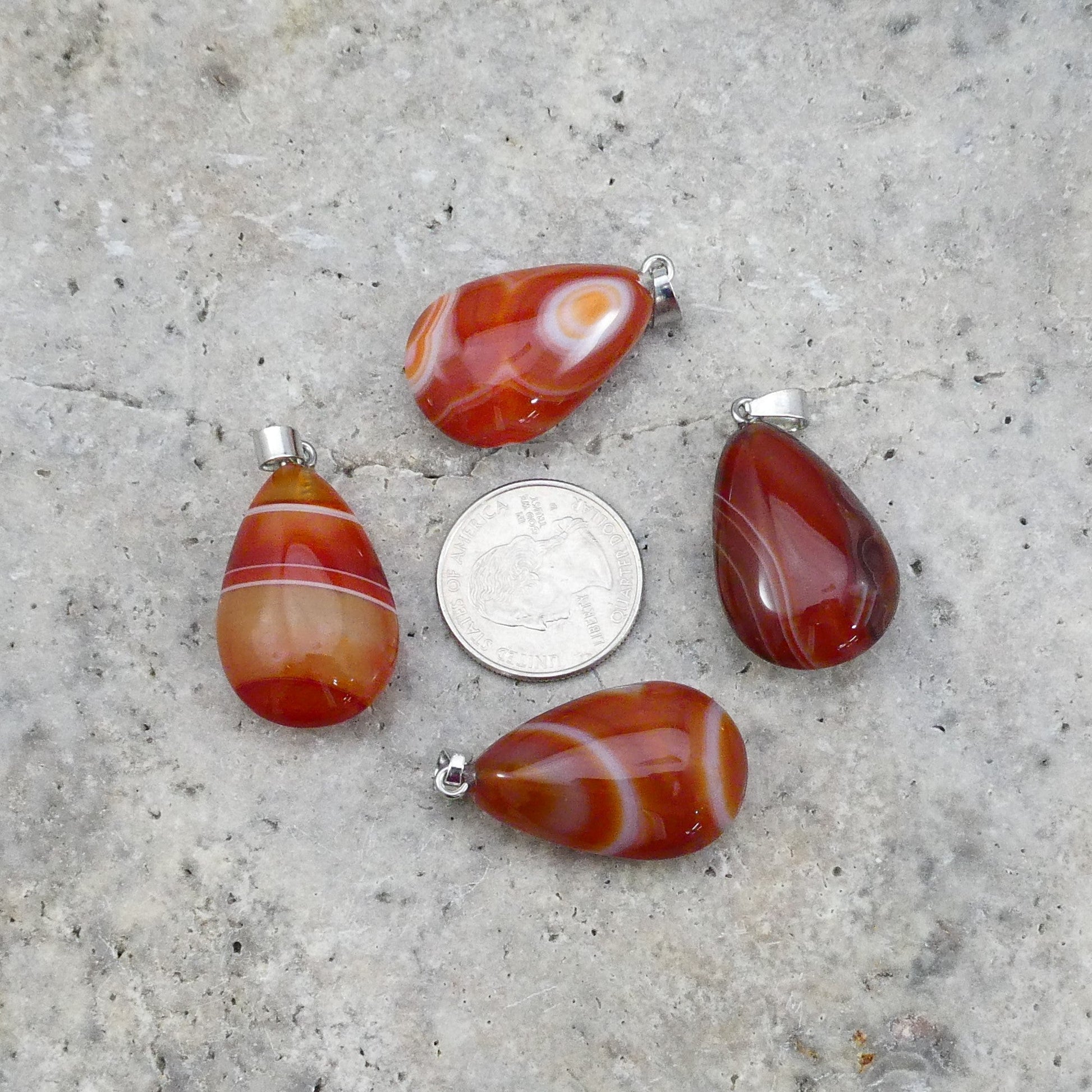 Carnelian 18x30mm Teardrop Pendant-1